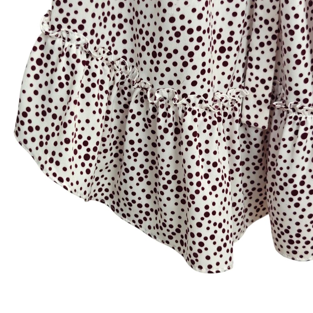 Misa Los Angeles Nehda Ruffle Dress Size Large Purple Polka Dot Boho Flirty - Picture 8 of 13